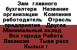 Зам. главного бухгалтера › Название организации ­ Компания-работодатель › Отрасль предприятия ­ Другое › Минимальный оклад ­ 1 - Все города Работа » Вакансии   . Тыва респ.,Кызыл г.